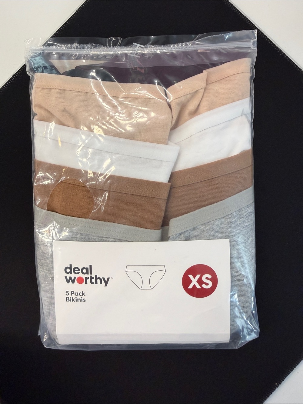 Deal Worthy Womens 5 Pack Cotton Bikini Underwear XS Multicolor Neutrals New